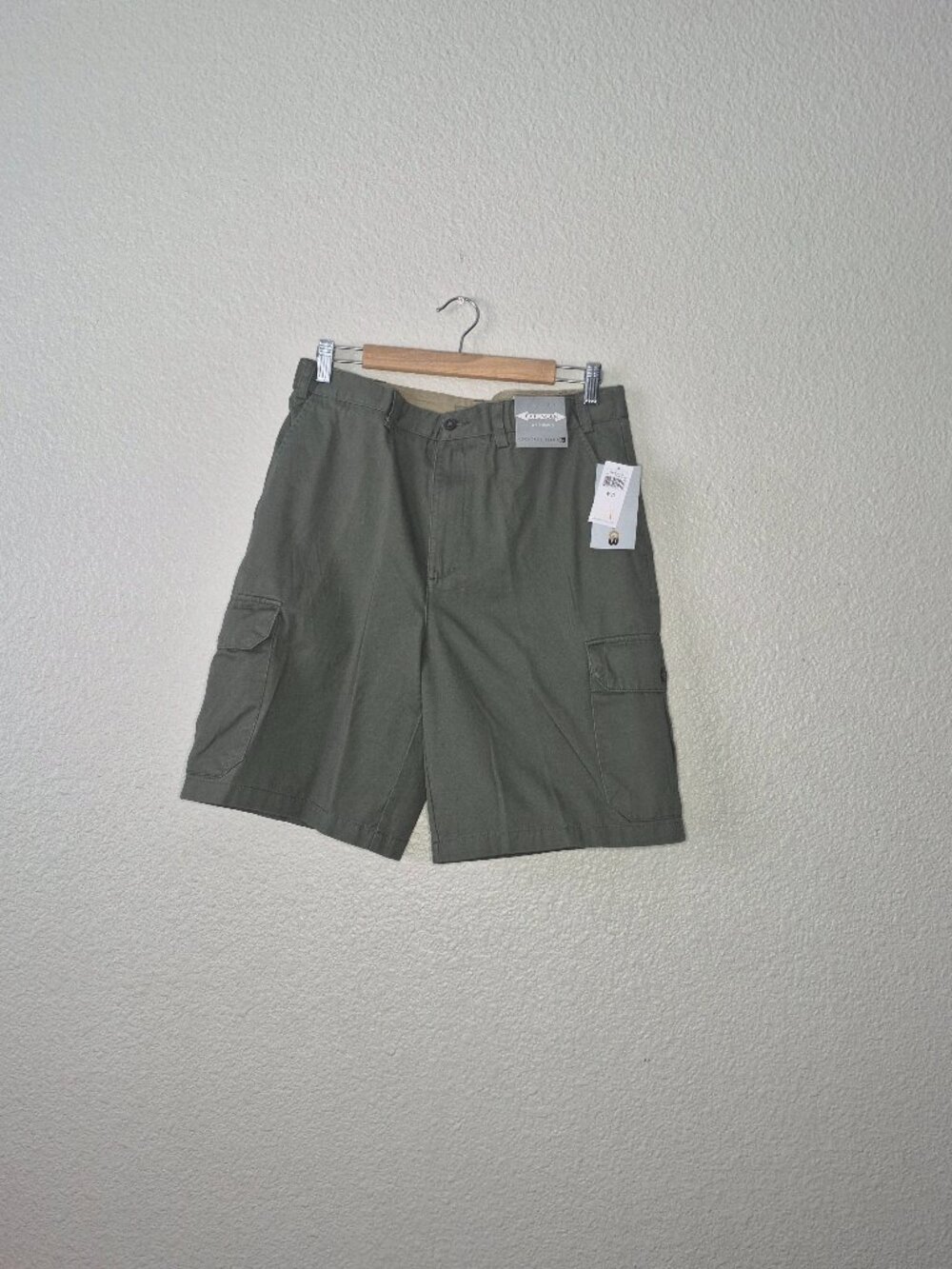 NWT Geoffrey Beene Shorts Mens W33 Cargo Canvas Lightweight Green